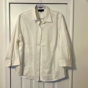 EUC white 3/4 length sleeve JNY shirt